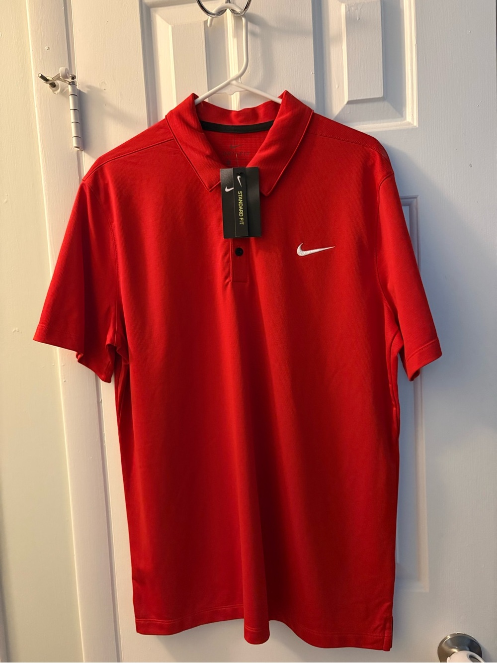 Nike Men’s Red Polo with White Swoosh
